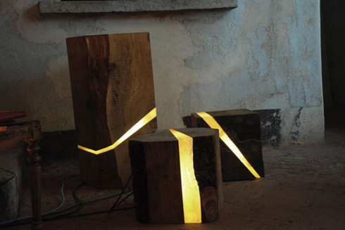 一段木头，中间却是灯：Bre<span  style='background-color:Yellow;'>CC</span>段木头，中间却是灯：Brecce Lamp5