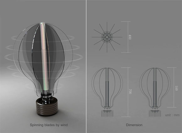 创意风车小<span  style='background-color:Yellow;'>灯泡</span> 风能转化为电能